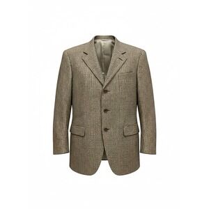 Vtg Men's Raffaele Caruso Wool Cashmere Houndstooth Blazer Italy Sz 52 US 42